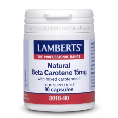 Lamberts Beta Caroteno Natural 15mg (90 cápsulas) | Farmacia Tuset