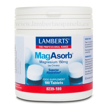 Lamberts Magasorb 150mg 180 tabletas| Farmacia Tuset