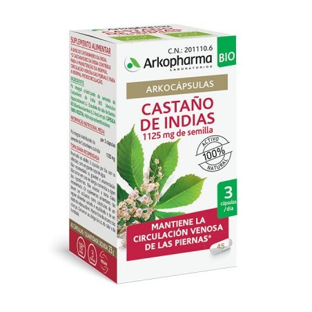 Arkopharma Arkocapsulas Castaño de Indias BIO (45 caps) | Farmacia Tuset