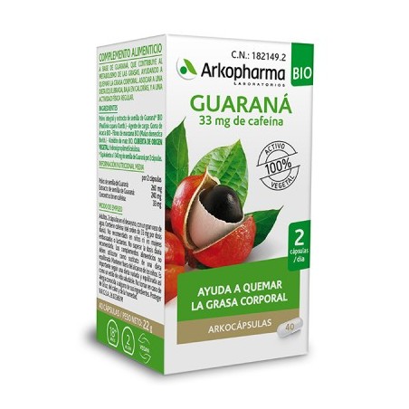 Arkopharma Arkocapsulas Guaraná BIO (40 caps) | Farmacia Tuset