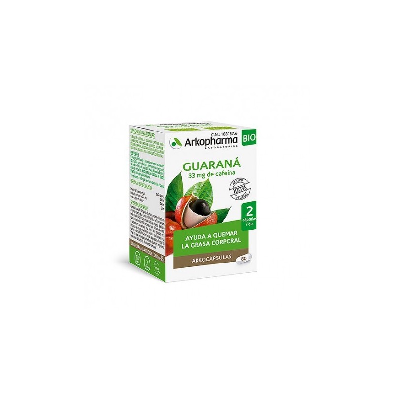 Arkopharma Arkocapsulas Guaraná BIO (80 caps) | Farmacia Tuset