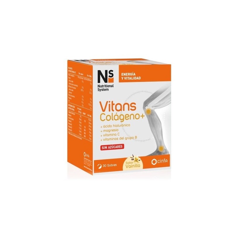 NS Vitans Colágeno+ Sabor Vainilla (30 sobres) | Farmacia Tuset