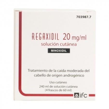 Regaxidil 20 mg/ml Solución Cutánea 4 frascos 60 ml | Farmacia Tuset