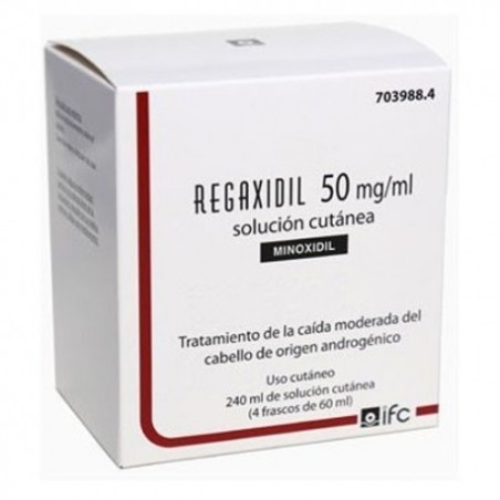 Regaxidil 50 mg/ml Solución Cutánea 4 frascos 60 ml | Farmacia Tuset