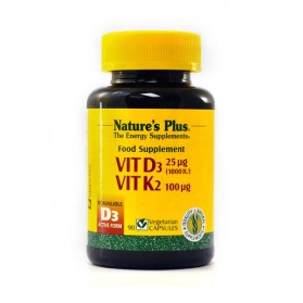 Natures Plus Vit D3 + Vit K2 (90 cápsulas) | Farmacia Tuset