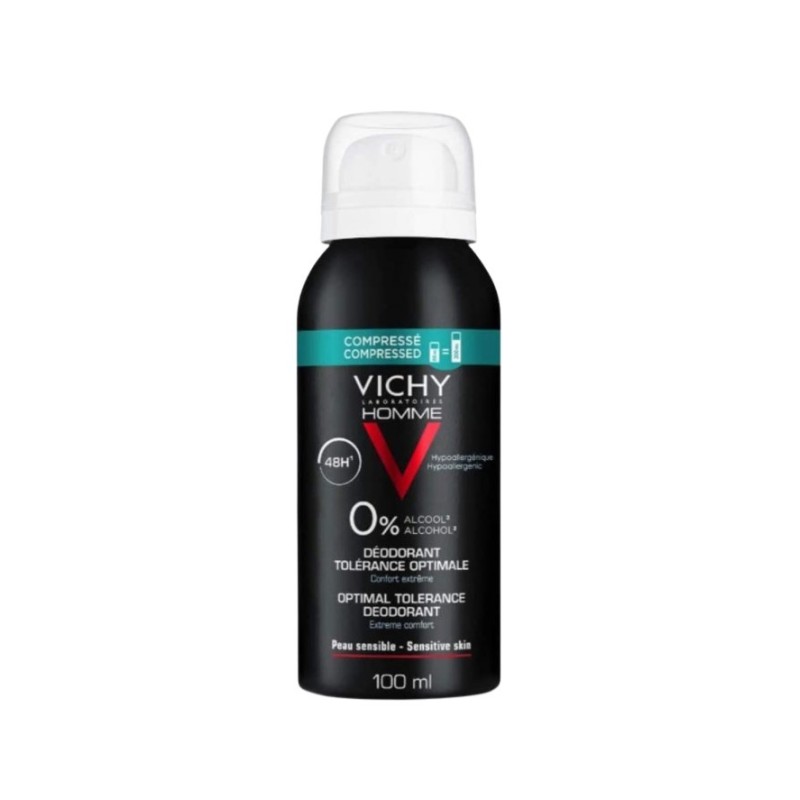 Vichy Homme Desodorante Tolerancia Óptima 48h Spray 100ml | Farmacia Tuset