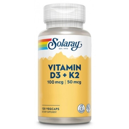 Solaray Vitamina D3+K2 (120 cápsulas) | Farmacia Tuset