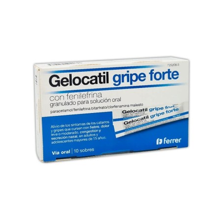 Gelocatil Gripe Forte con Fenilefrina (10 sobres) | Farmacia Tuset