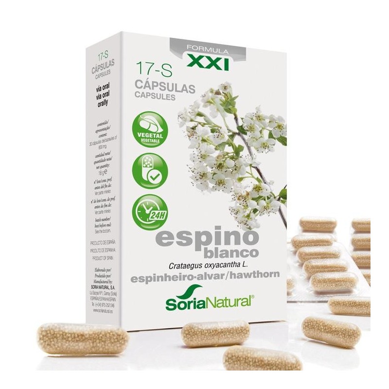 Soria Natural Siglo XXI Espino Blanco 30 cápsulas.| Farmacia Tuset.