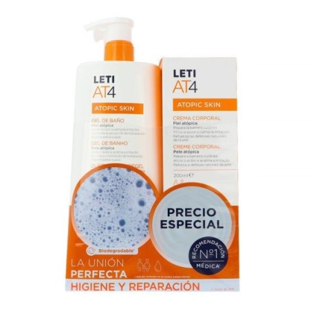 Leti AT4 pack gel de baño+ crema corporal| Farmacia Tuset