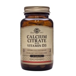 Solgar Citrato de Calcio + Vit D3 (60 comprimidos) | Farmacia Tuset