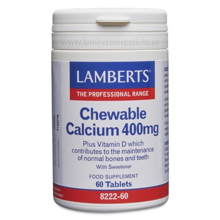 Lamberts Calcio Masticable 400mg (60 comprimidos) | Farmacia Tuset