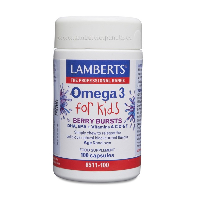 Lamberts Omega 3 for Kids (100 cápsulas masticables) | Farmacia Tuset