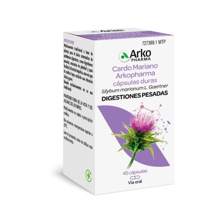 Arkopharma Arkocapsulas Cardo Mariano (45 cápsulas) | Farmacia Tuset