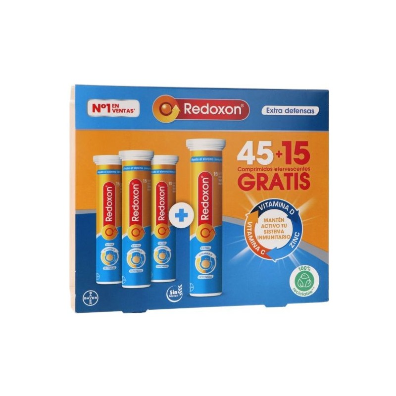 Redoxon Extra Defensas (45 + 15 comprimidos efervescentes) | Farmacia Tuset