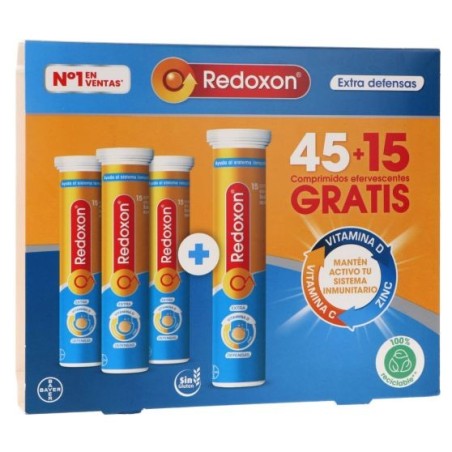 Redoxon Extra Defensas (45 + 15 comprimidos efervescentes) | Farmacia Tuset