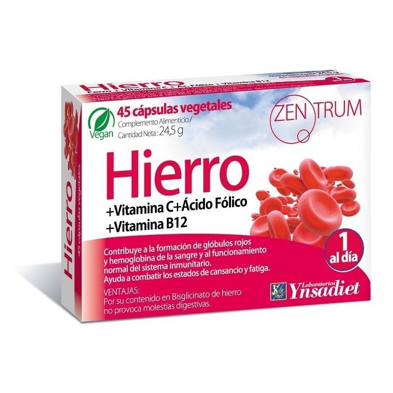 Ynsadiet Zentrum Hierro (45 cápsulas) | Farmacia Tuset