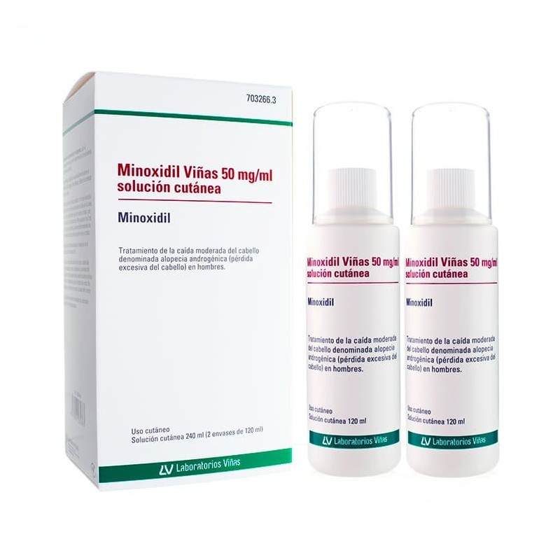 Minoxidil Viñas 50mg/ml Solución Cutánea (2 x 120ml) | Farmacia Tuset