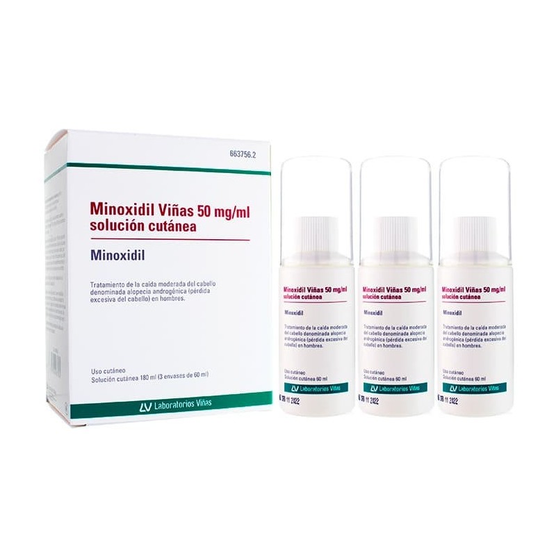 Minoxidil Viñas 50mg/ml Solución Cutánea (3 x 60ml) | Farmacia Tuset