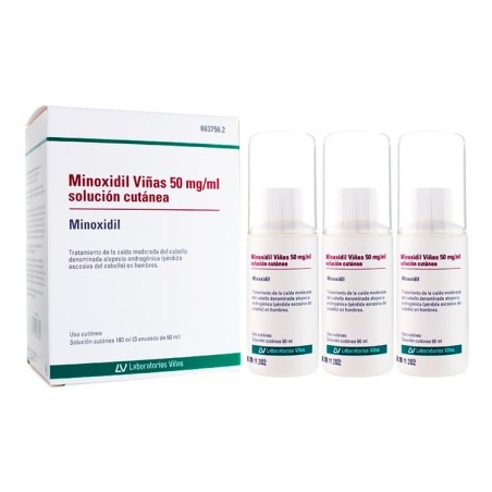 Minoxidil Viñas 50mg/ml Solución Cutánea (3 x 60ml) | Farmacia Tuset