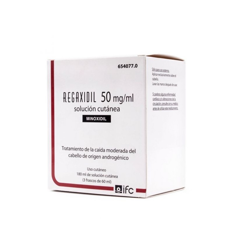 Regaxidil  50 MG/ML solución cutánea 3 frascos 60ML | Farmacia Tuset