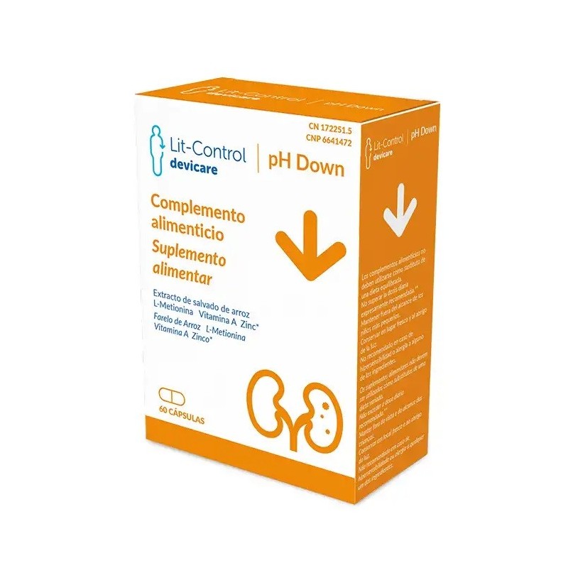 Devicare Lit-Control pH Down (60 cápsulas) | Farmacia Tuset