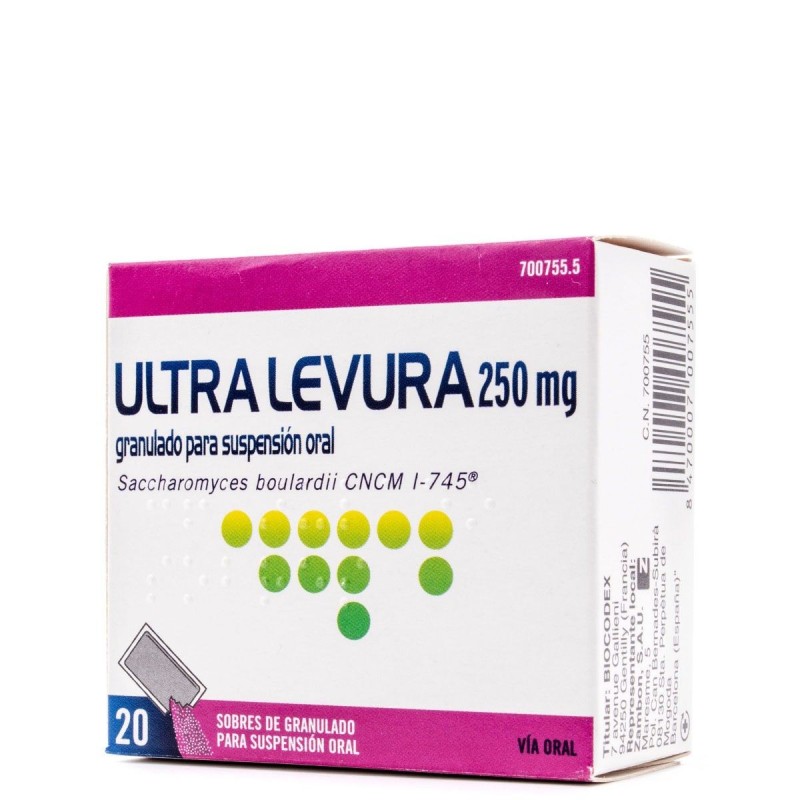 Ultra-Levura 250 mg (20 sobres) | Farmacia Tuset