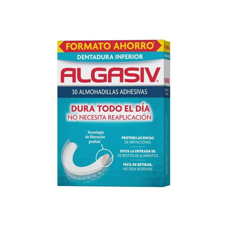 Algasiv Almohadillas Adhesivas Dent. Inferior (30 ud) | Farmacia Tuset