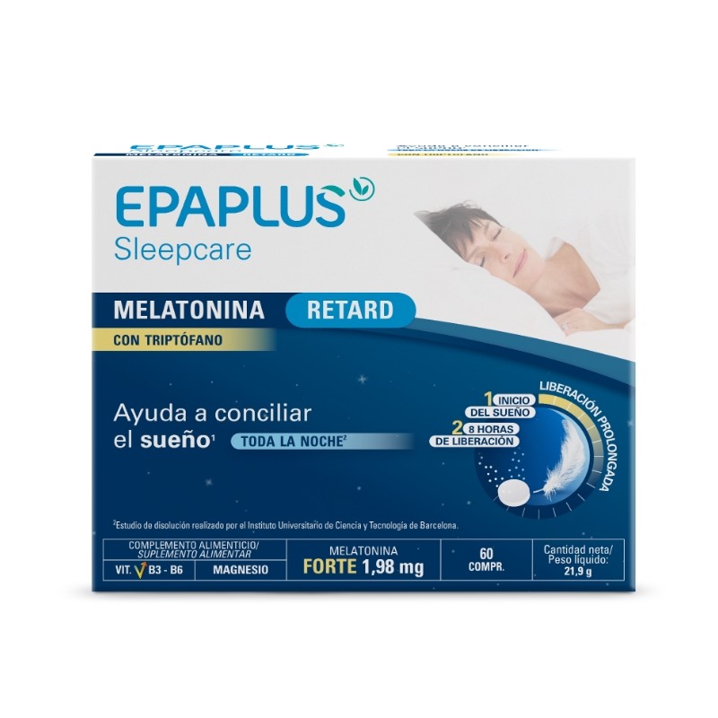 Epaplus Melatonina Retard con Triptófano (60 comp) | Farmacia Tuset