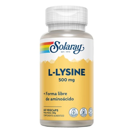 Solaray L-Lysine 500 mg (60 cápsulas) | Farmacia Tuset