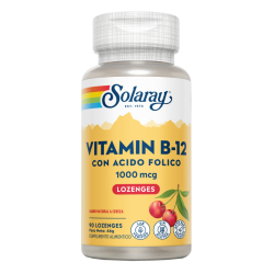 Solaray Vitamina B12 + Ácido Fólico 1000mcg (90 comp) | Farmacia Tuset