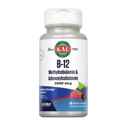 Kal B12 Methylcobalamin & Adenosylcobalamin 2000mcg | Farmacia Tuset