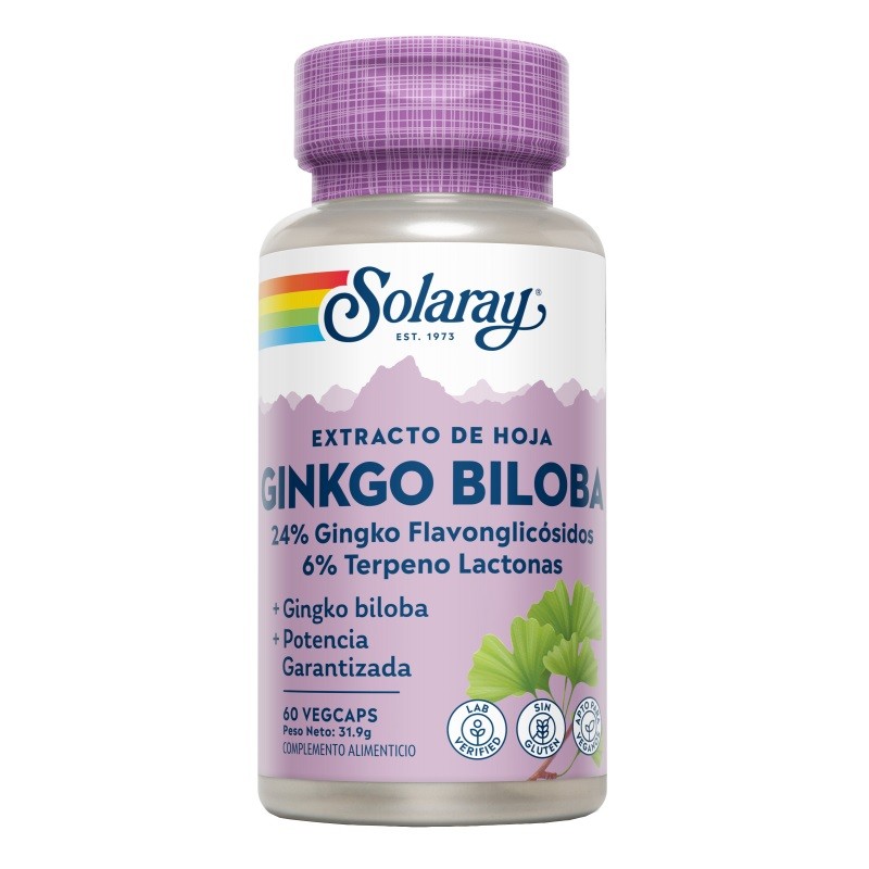 Solaray Ginkgo Biloba 60mg (60 cápsulas) | Farmacia Tuset