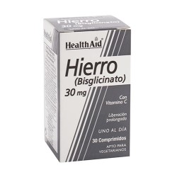 Health Aid Hierro Bisglicinato 30mg (30 comprimidos) | Farmacia Tuset
