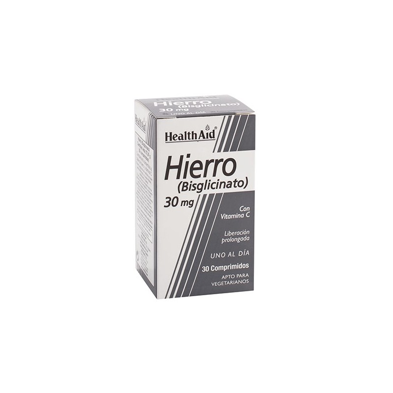 Health Aid Hierro Bisglicinato 30mg (30 comprimidos) | Farmacia Tuset