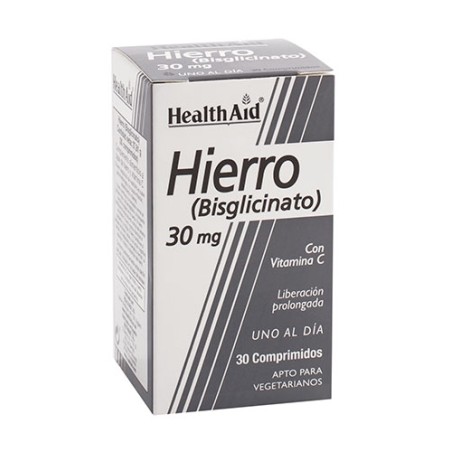 Health Aid Hierro Bisglicinato 30mg (30 comprimidos) | Farmacia Tuset