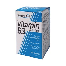 Health Aid Vitamina B3 Niacinamida 250mg (90 comp) | Farmacia Tuset