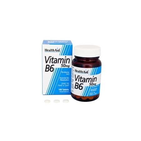 HEALTH AID VITAMINA B6 VEGAN 50MG (100 COMP) (BAJA)