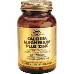 SOLGAR CALCIUM MAGNESIUM PLUS ZINC (100 COMPRIMIDOS)