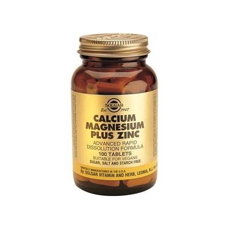 SOLGAR CALCIUM MAGNESIUM PLUS ZINC (100 COMPRIMIDOS)